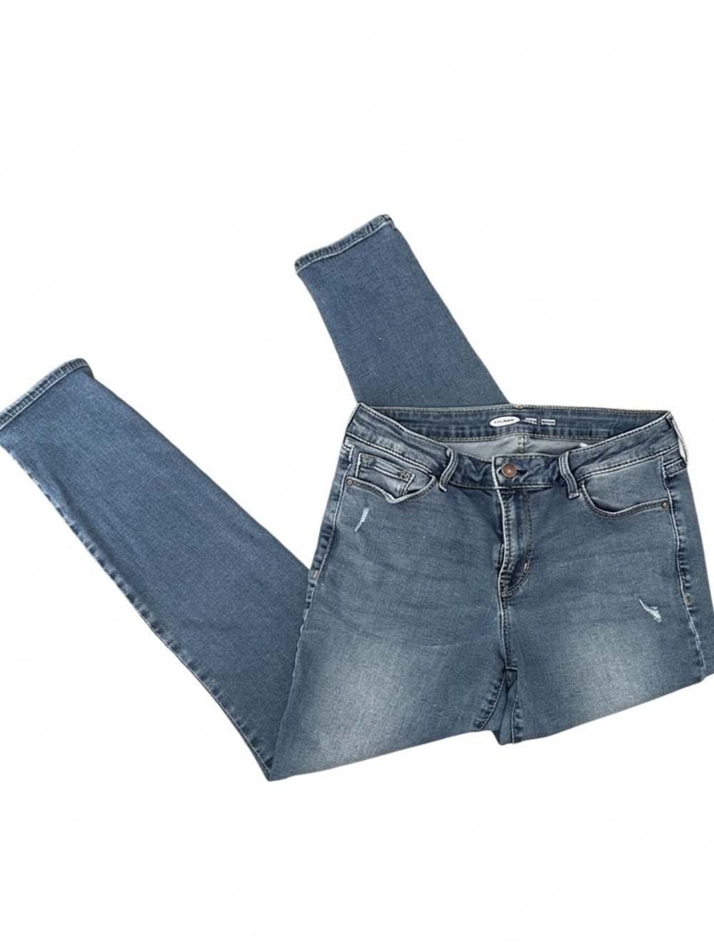 EUC Rockstar Super Skinny Distressed Blue Denim Cotton Jeans Size 10